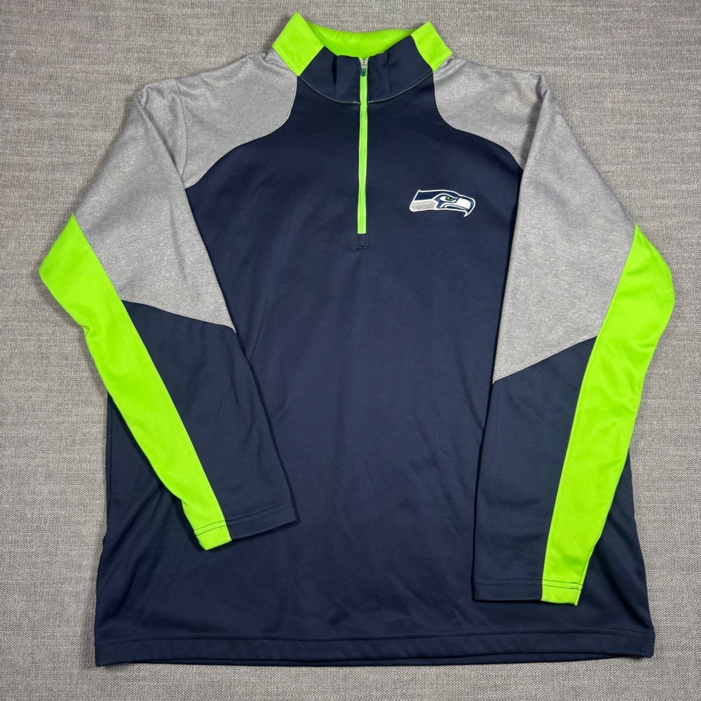 NFL Seattle Seahawks Antigua‎ Quarter Zip Pullover XL